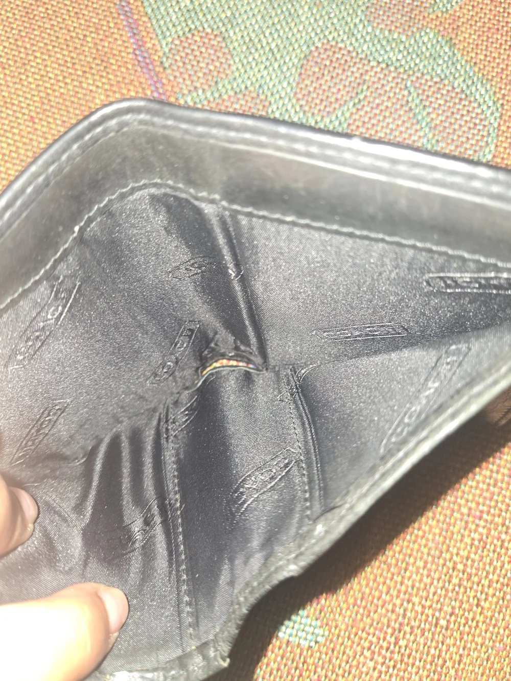 Vintage Coach Black Leather Bifold Zip Wallet